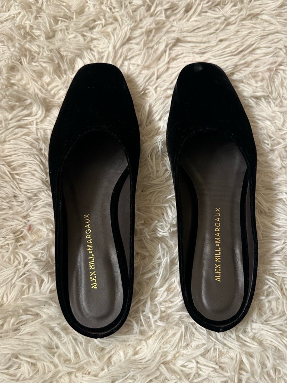 Margaux x Alex Mill The Clara Velvet Slip On Mules in black size 38.5 - Picture 2 of 7